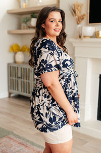 In Contrast Floral V-Neck Top Tops Ave Shops 