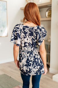 In Contrast Floral V-Neck Top Tops Ave Shops 
