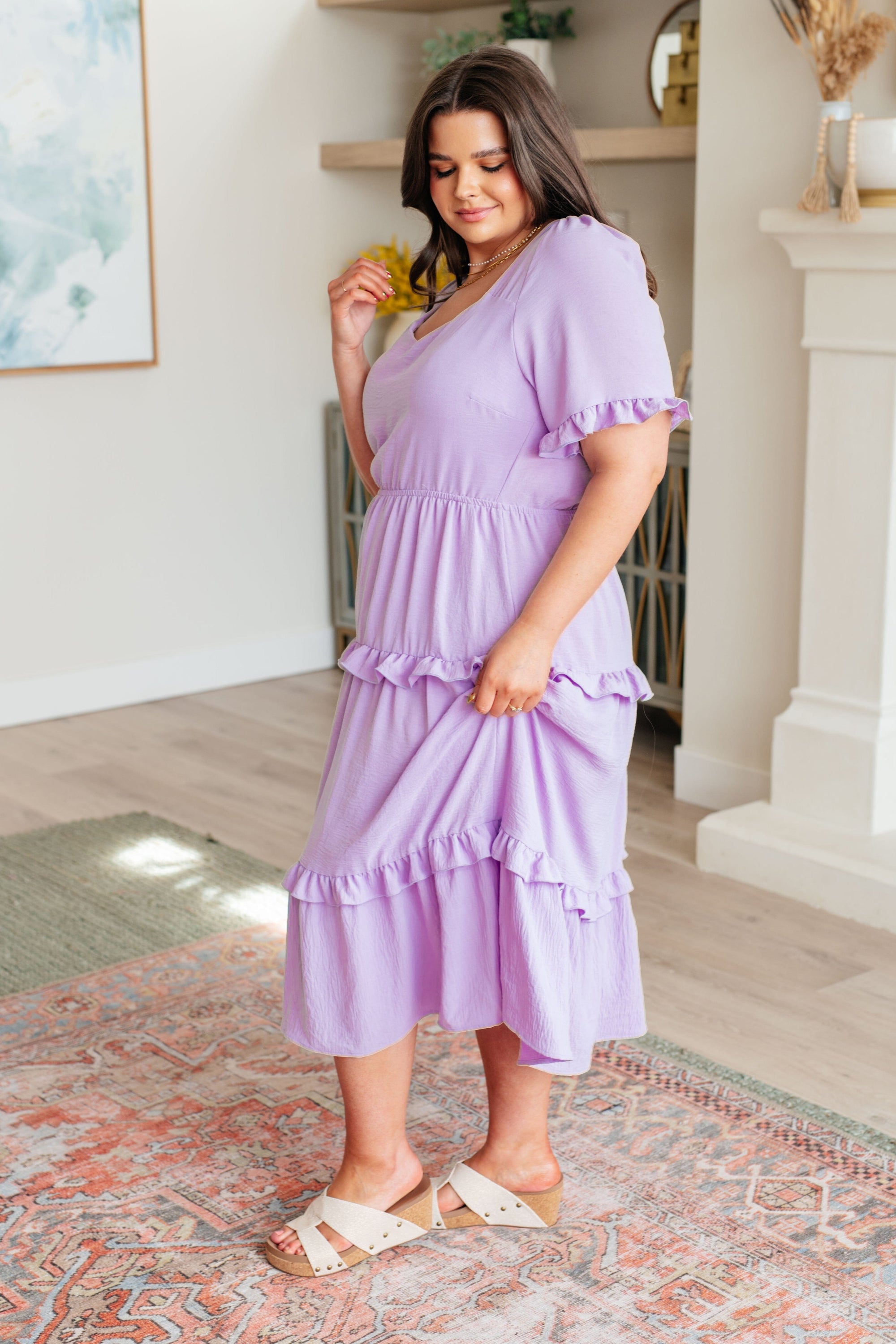 In My Carefree Era Tiered Ruffled Dress Dresses Ave Shops 