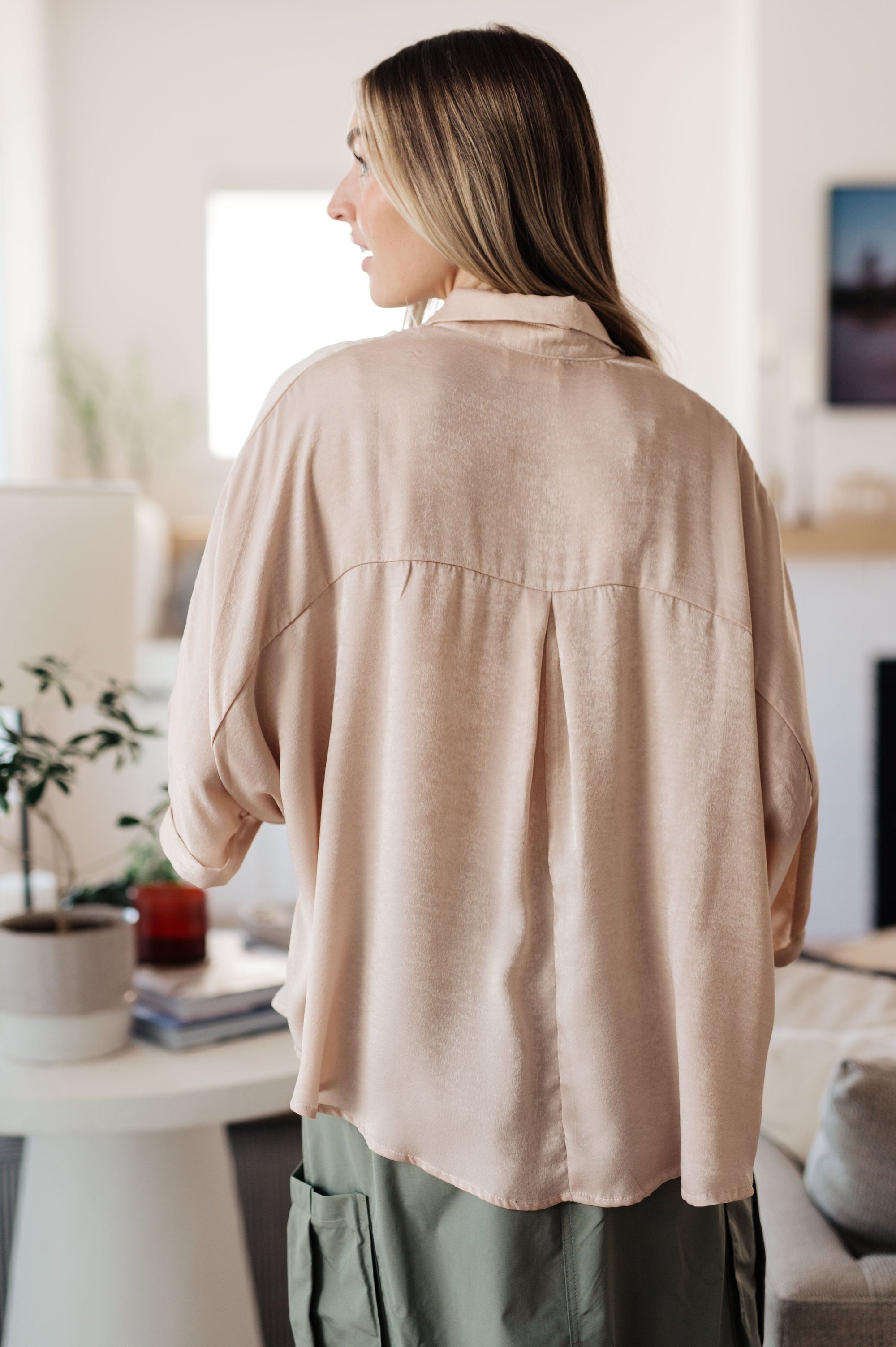 In Your Thoughts Oversized Dolman Sleeve Top in Champagne Tops Ave Shops 