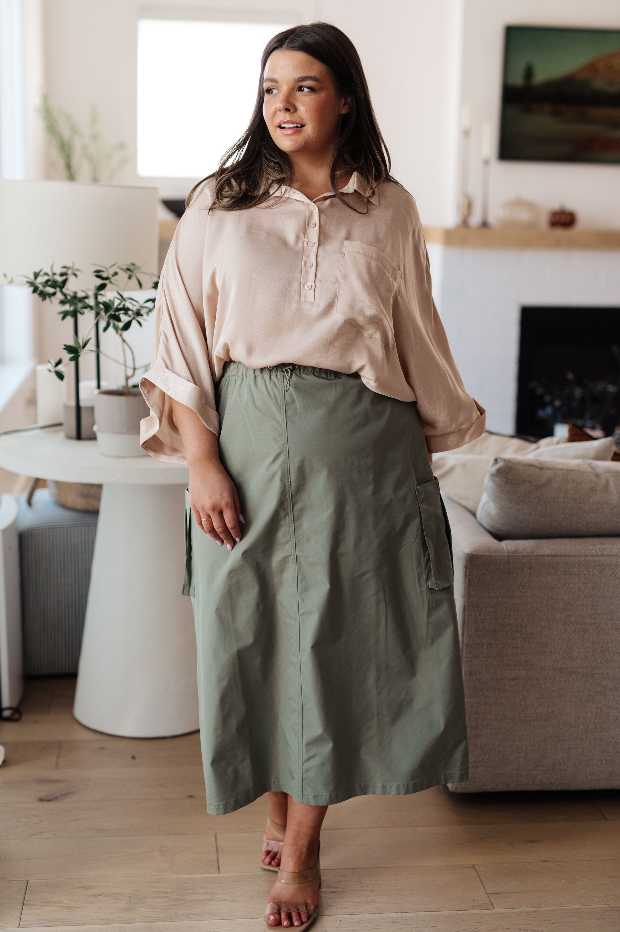 In Your Thoughts Oversized Dolman Sleeve Top in Champagne Tops Ave Shops 