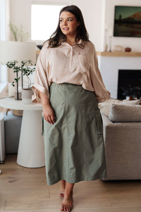 In Your Thoughts Oversized Dolman Sleeve Top in Champagne Tops Ave Shops 