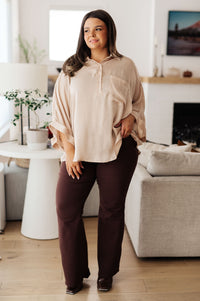In Your Thoughts Oversized Dolman Sleeve Top in Champagne Tops Ave Shops 