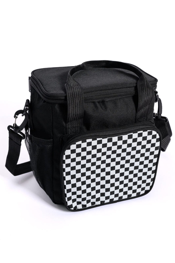 Insulated Checked Tote in Black Accessories Ave Shops 