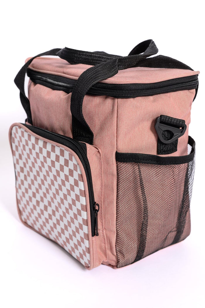 Insulated Checked Tote in Pink Accessories Ave Shops 