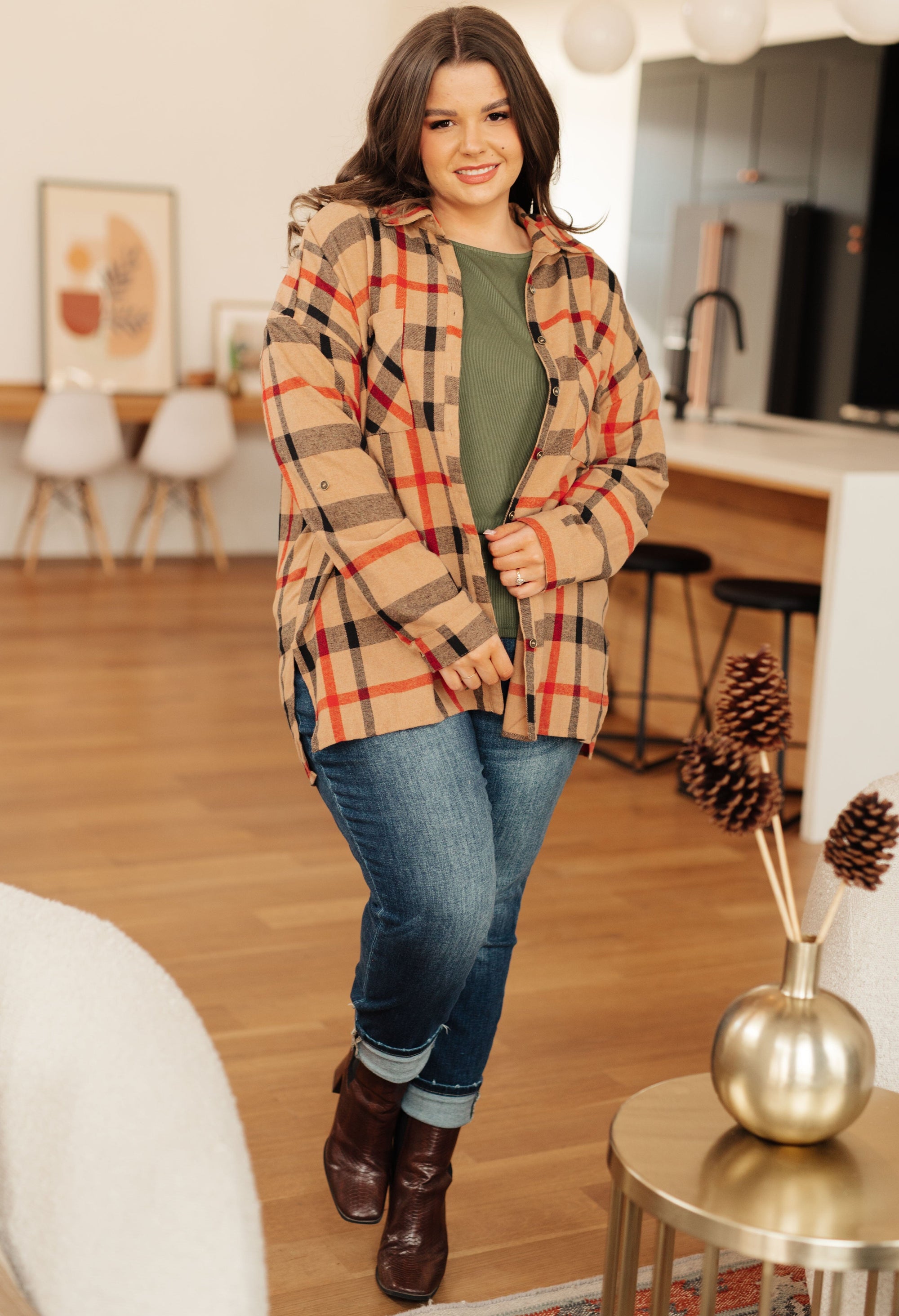 Is It Really Oversized Plaid Button Up Tops Ave Shops 
