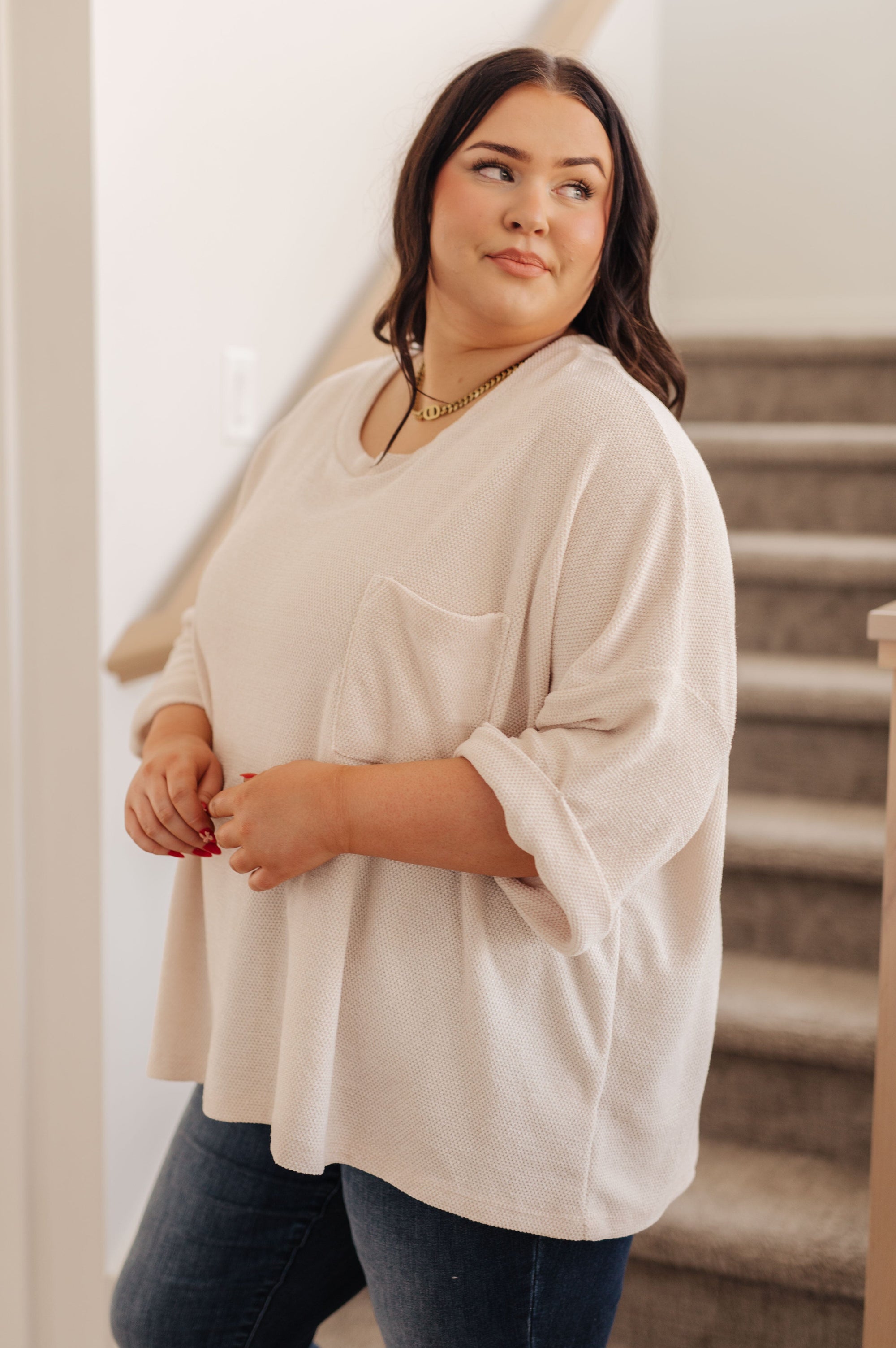 Ivory Thoughts Chenille Blouse Tops Ave Shops 