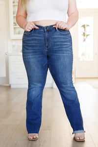 Josephine Mid Rise Raw Hem Bootcut Jeans Womens Ave Shops 