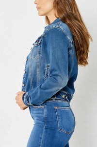 Judy Blue Denim Classic Destroy Jacket denim jacket Judy Blue 