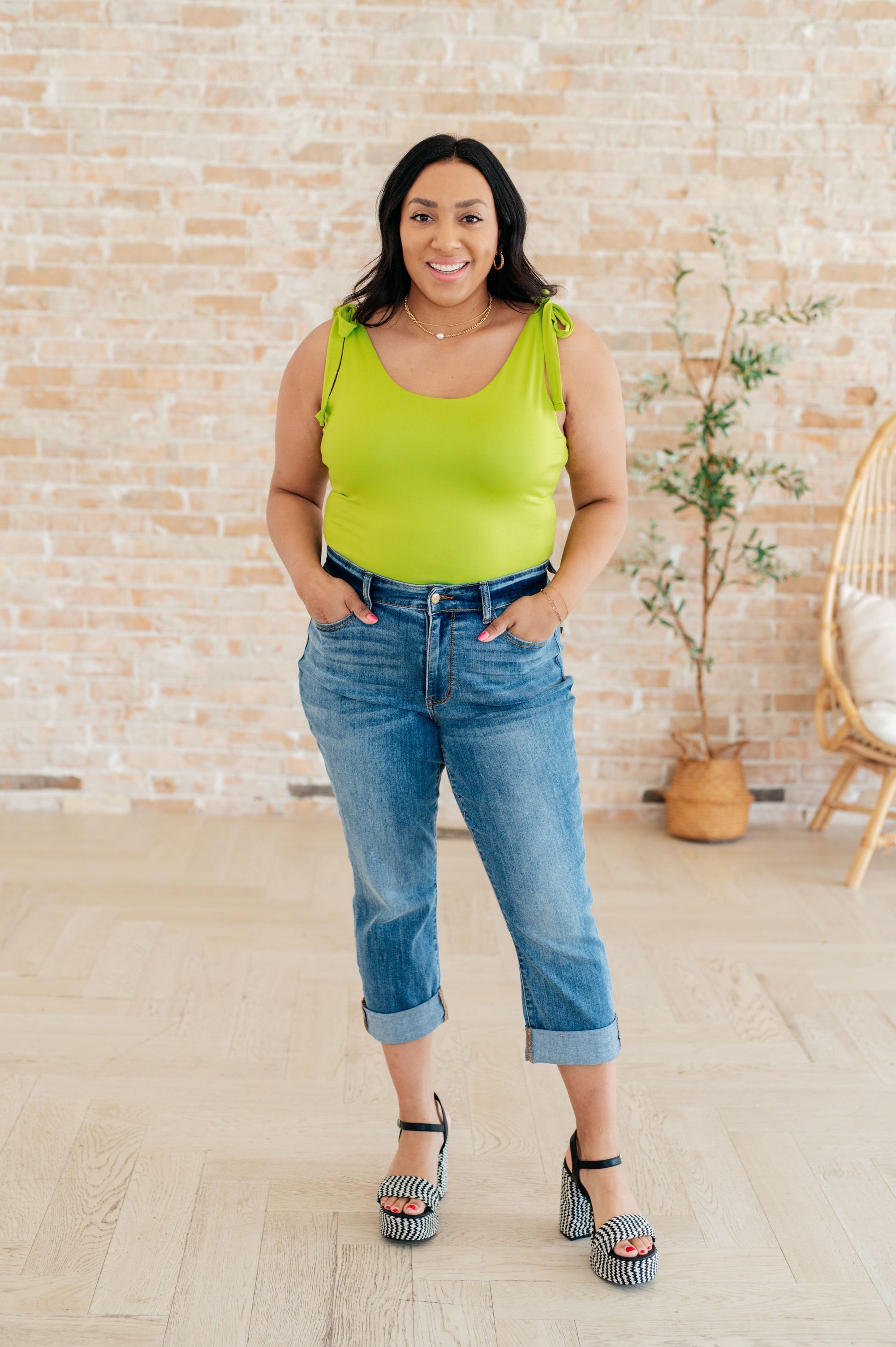 Just a Spritz Bodysuit in Lime Tops Ave Shops 