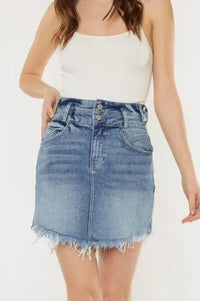 KanCan High Rise Medium Wash Skirt Skirt KanCan 