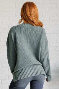 Lakeside View Drop Shoulder Sweater in Sage Tops Ave Shops 