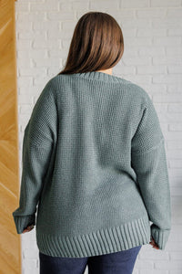 Lakeside View Drop Shoulder Sweater in Sage Tops Ave Shops 