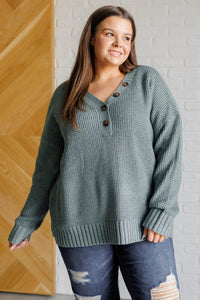 Lakeside View Drop Shoulder Sweater in Sage Tops Ave Shops 