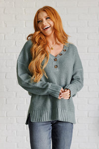 Lakeside View Drop Shoulder Sweater in Sage Tops Ave Shops 