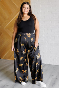 Legendary in Leopard Satin Wide Leg Pants Bottoms Ave Shops 