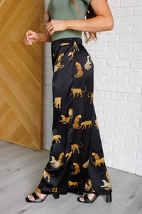 Legendary in Leopard Satin Wide Leg Pants Bottoms Ave Shops 