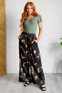 Legendary in Leopard Satin Wide Leg Pants Bottoms Ave Shops 