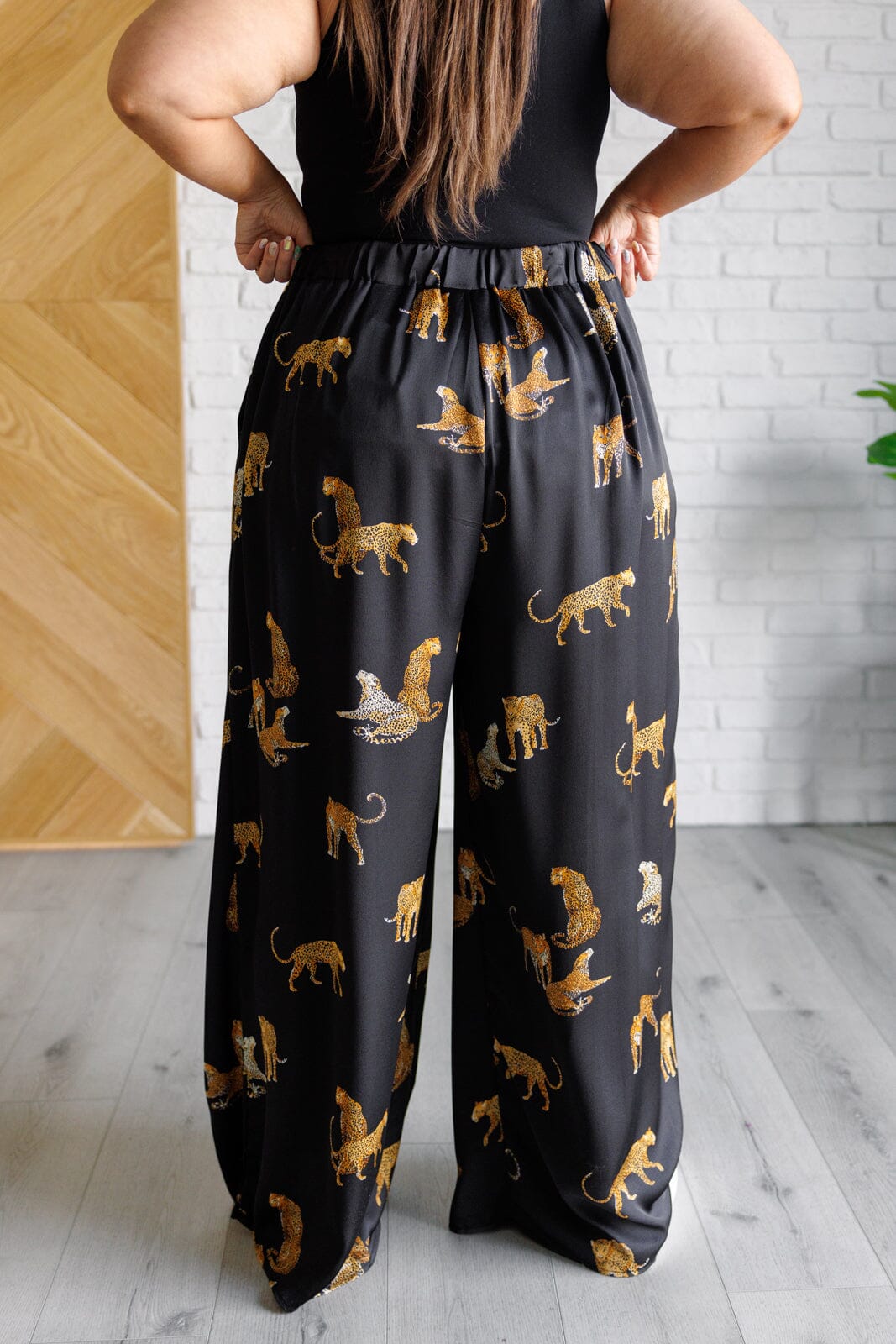 Legendary in Leopard Satin Wide Leg Pants Bottoms Ave Shops 