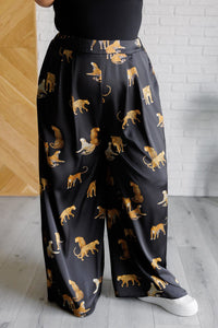 Legendary in Leopard Satin Wide Leg Pants Bottoms Ave Shops 