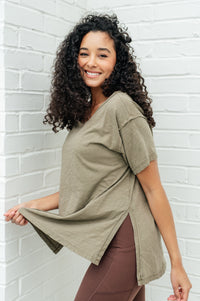 Let Me Live Relaxed Tee in Army Tops Ave Shops 