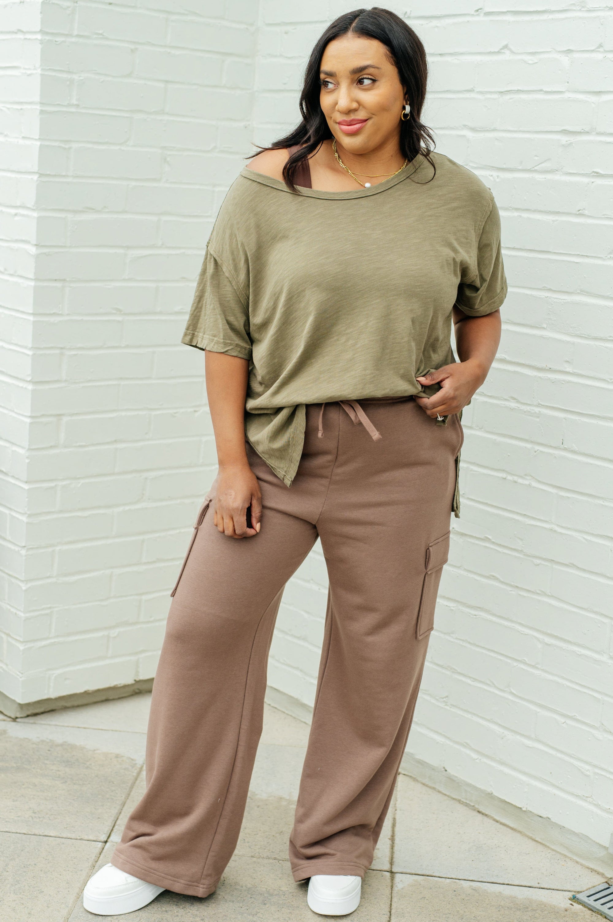 Let Me Live Relaxed Tee in Army Tops Ave Shops 