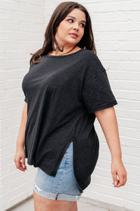 Let Me Live Relaxed Tee in Black Tops Ave Shops 