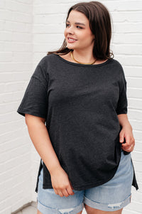 Let Me Live Relaxed Tee in Black Tops Ave Shops 