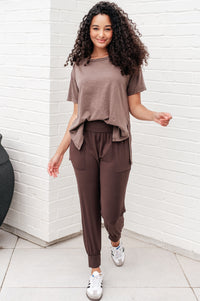 Let Me Live Relaxed Tee in Brown Tops Ave Shops 