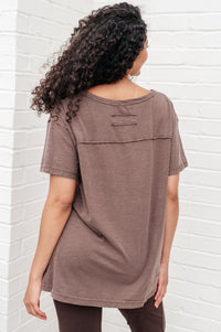 Let Me Live Relaxed Tee in Brown Tops Ave Shops 