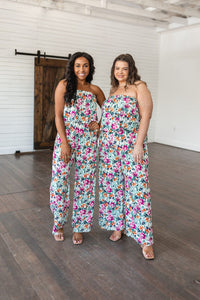 Life of the Party Floral Jumpsuit in Green Jumpsuits & Rompers Ave Shops 