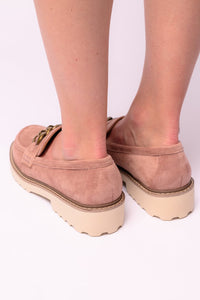 Literally Loafers in Blush Faux Suede Womens Ave Shops 