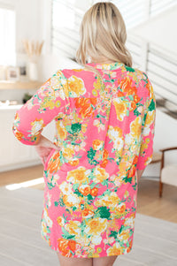 Lizzy Dress in Hot Pink and Yellow Floral Dresses Ave Shops 