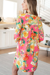 Lizzy Dress in Hot Pink and Yellow Floral Dresses Ave Shops 