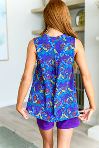 Lizzy Tank Top in Royal and Red Abstract Tops Ave Shops 