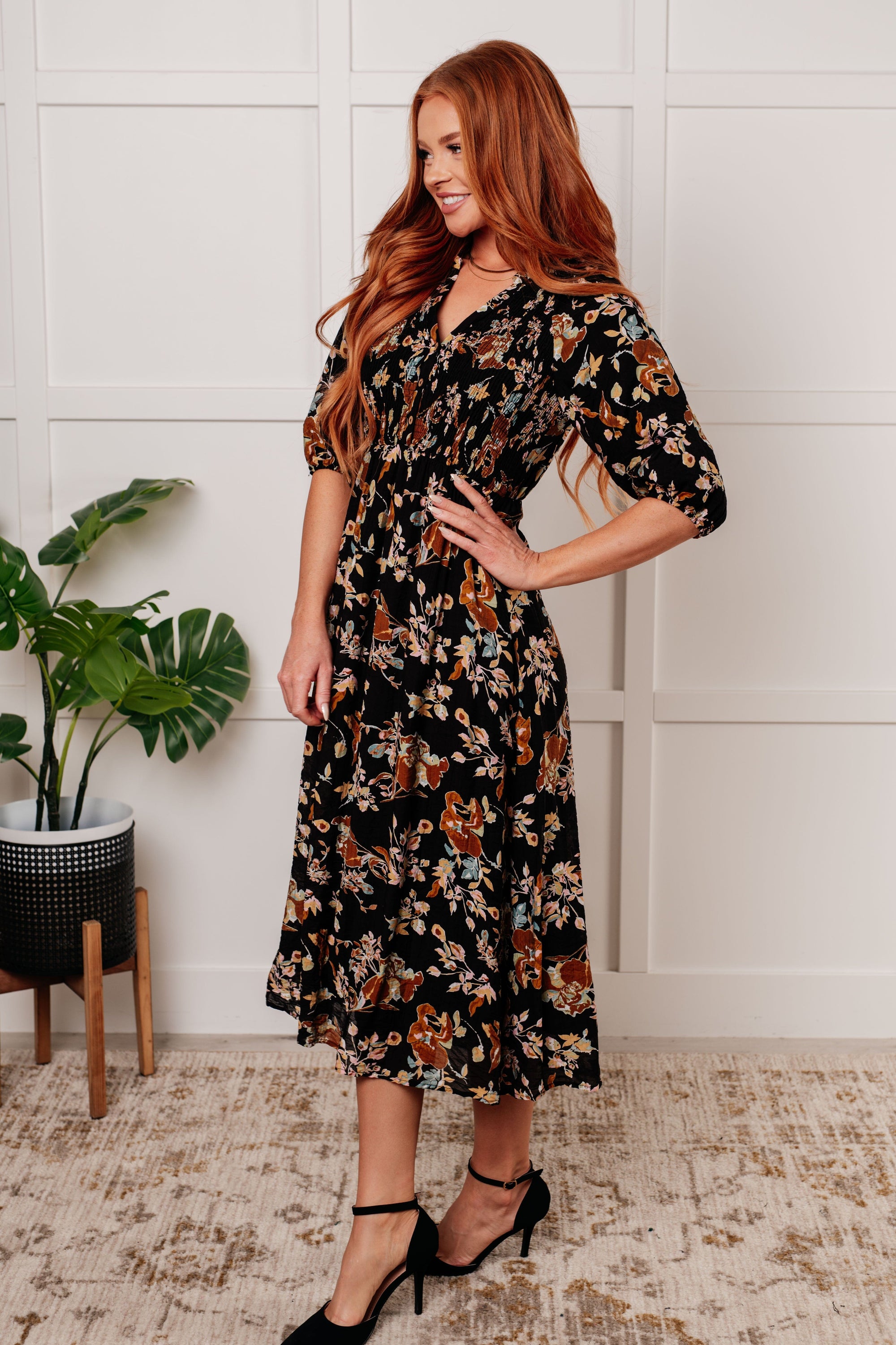 Look My Way Smocked Bodice Button Down Dress Dresses Ave Shops 
