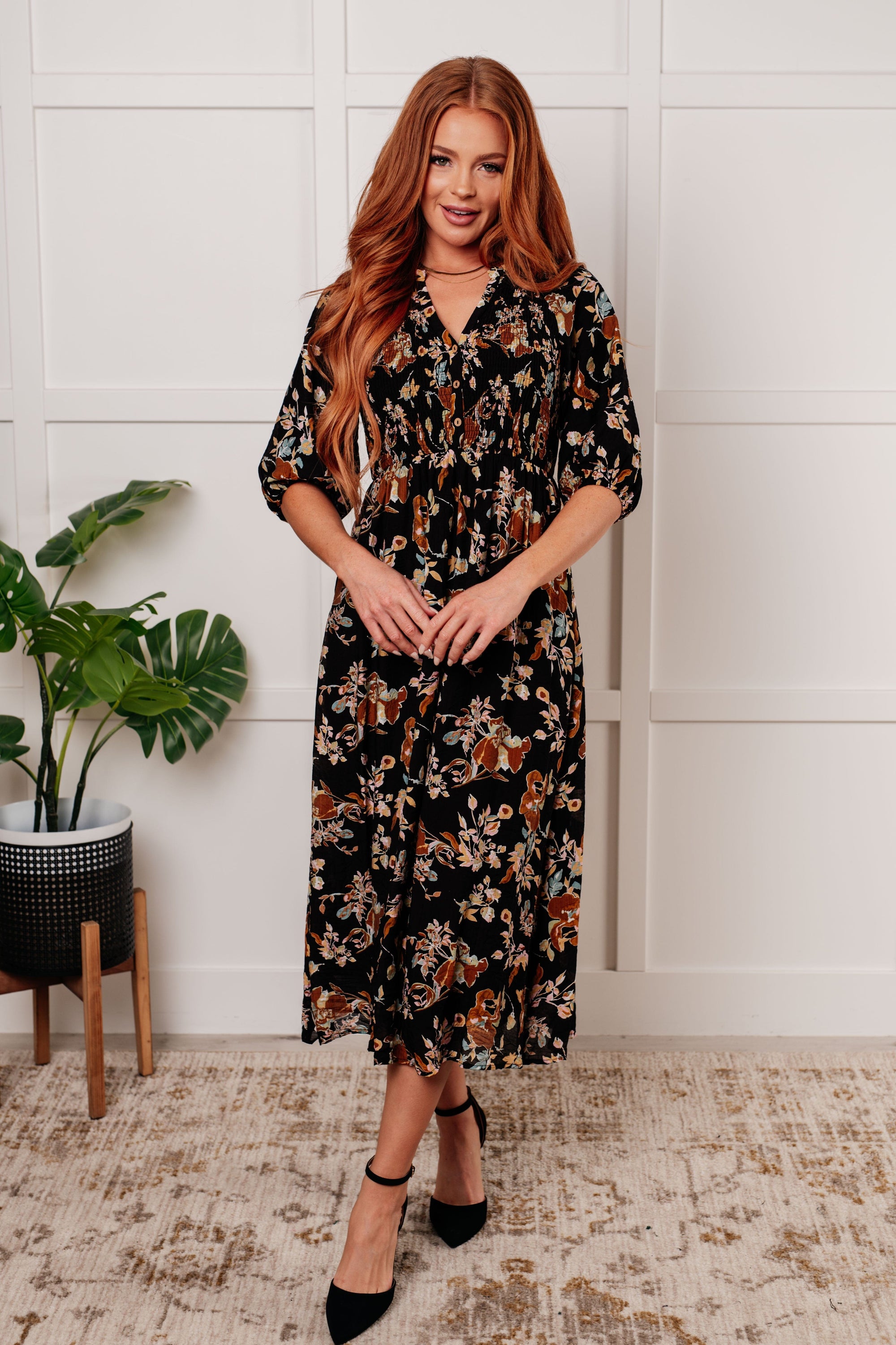 Look My Way Smocked Bodice Button Down Dress Dresses Ave Shops 
