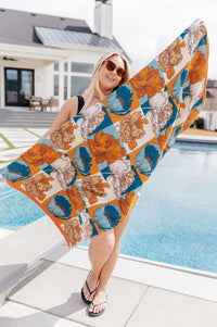 Luxury Beach Towel in Block Floral Home & Decor Ave Shops 