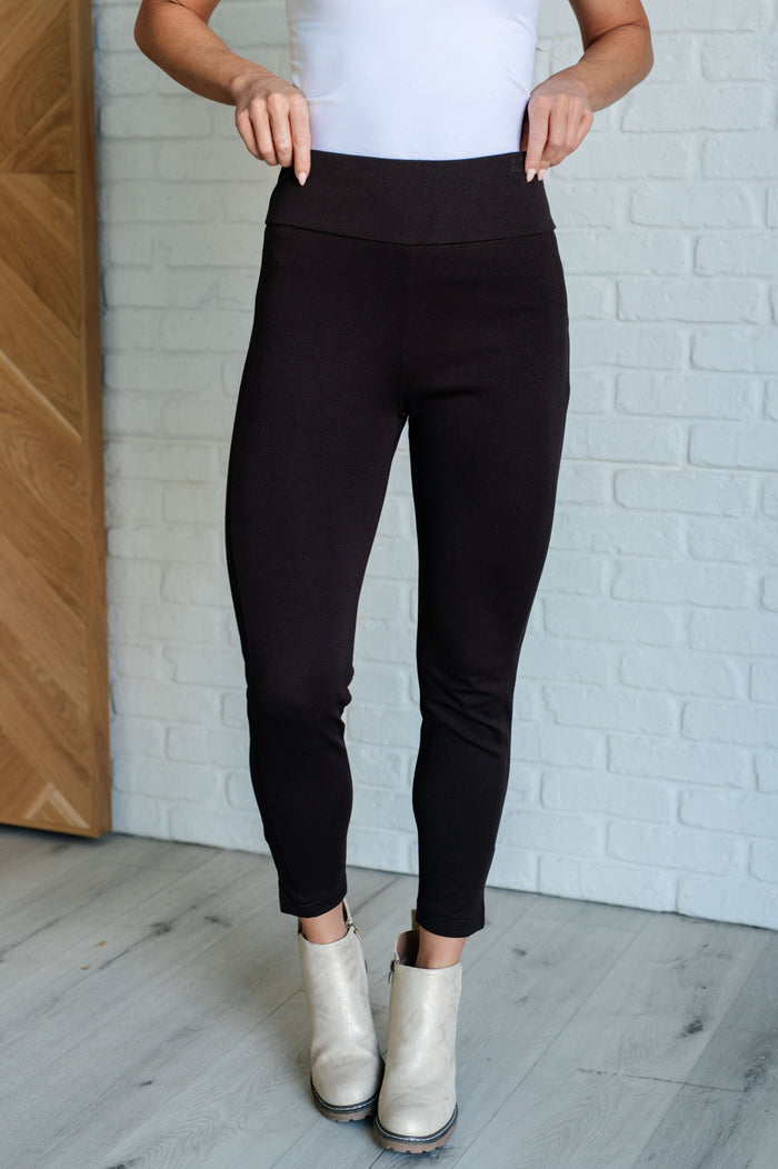 Magic Ankle Crop Skinny Pants in Chocolate Bottoms Ave Shops 