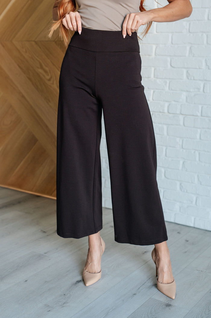 Magic Wide Leg Crop Pants in Chocolate Bottoms Ave Shops 