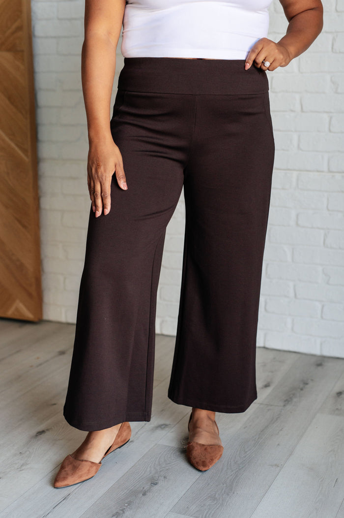 Magic Wide Leg Crop Pants in Chocolate Bottoms Ave Shops 