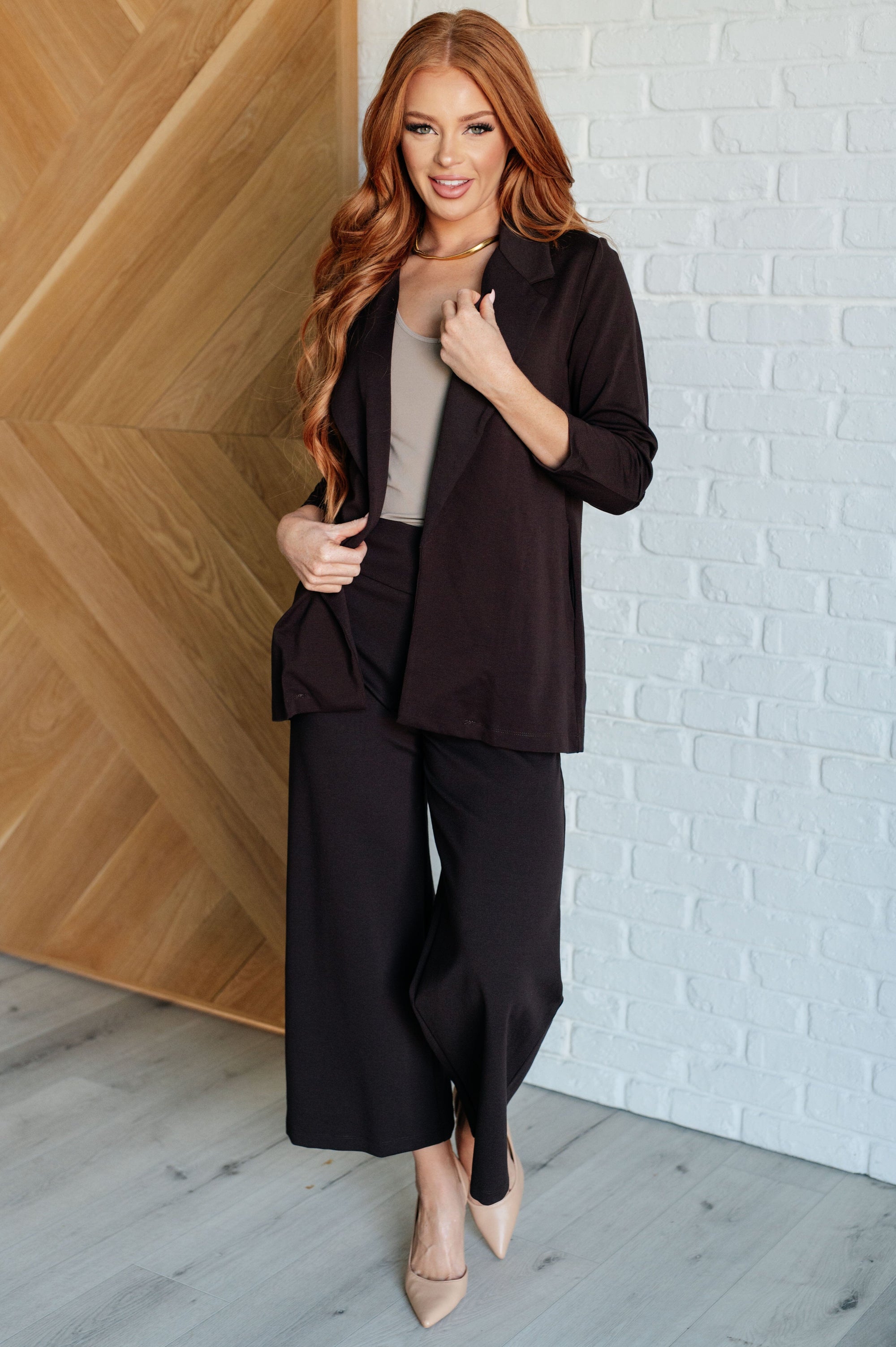 Magic Wide Leg Crop Pants in Chocolate Bottoms Ave Shops 