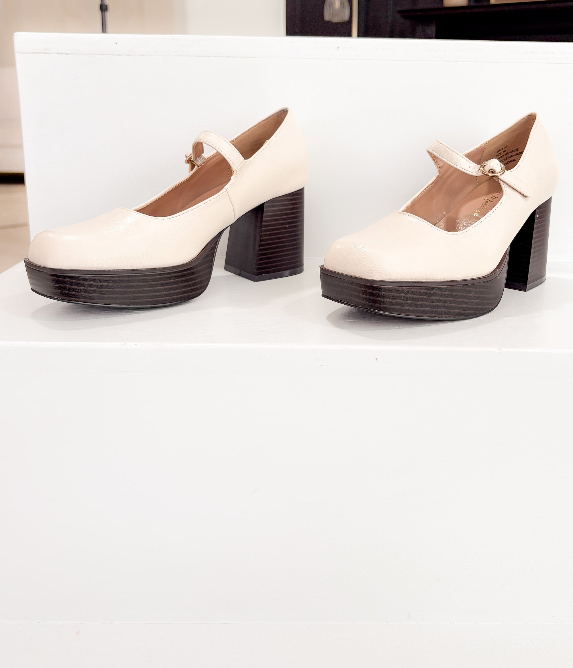Matilda Platform Heel in Bone