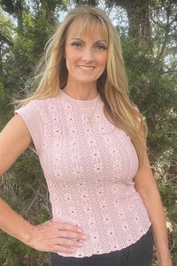 Mauve Crochet Eyelet Top Shirts & Tops Umgee 