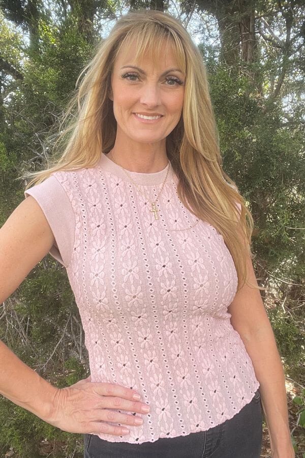 Mauve Crochet Eyelet Top Shirts & Tops Umgee 