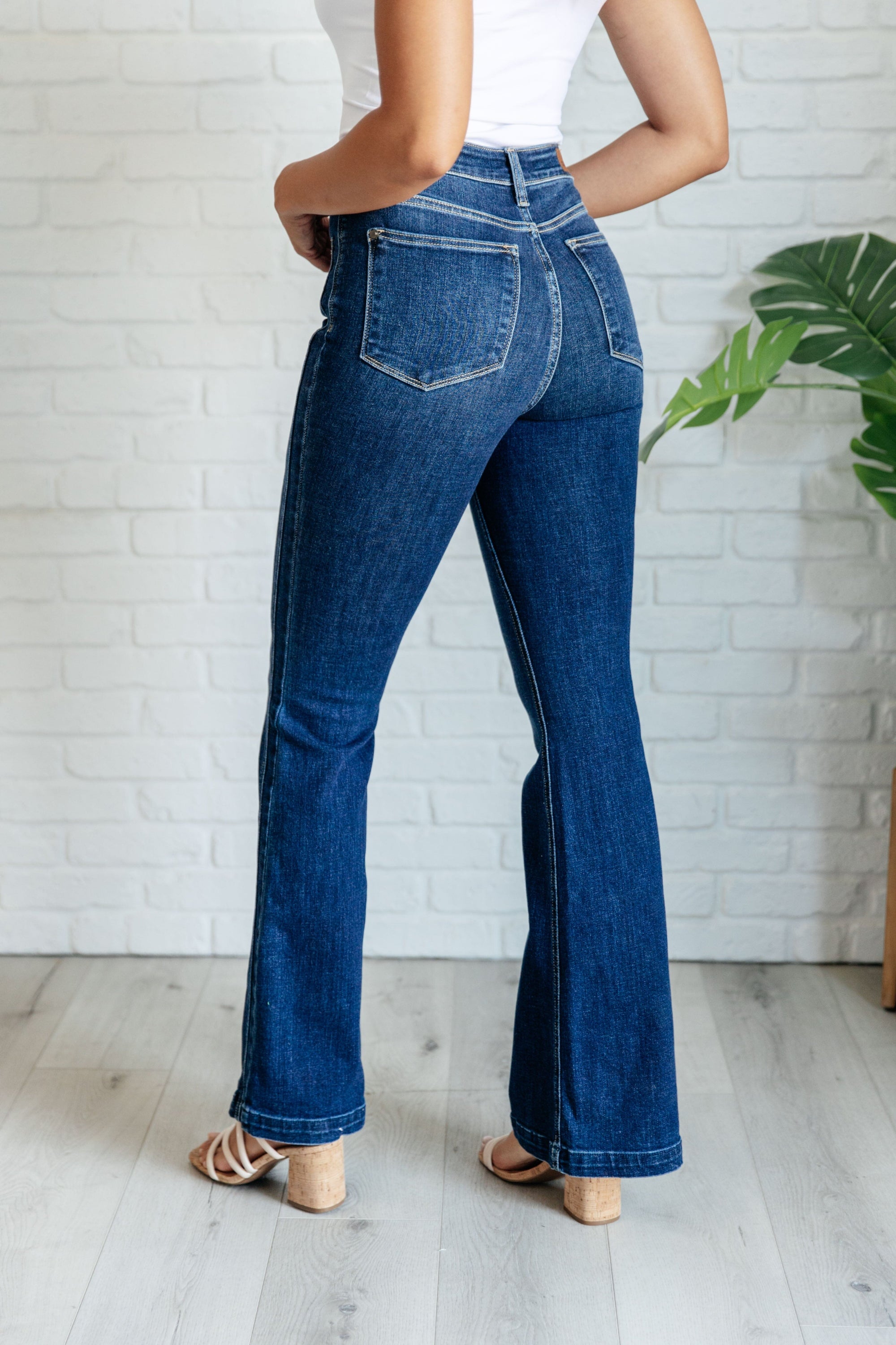 Mavis High Rise Side Seam Detail Flare Jeans Denim Ave Shops 