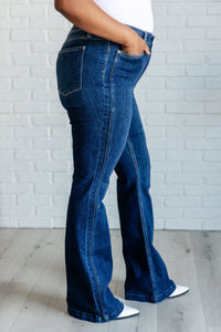 Mavis High Rise Side Seam Detail Flare Jeans Denim Ave Shops 