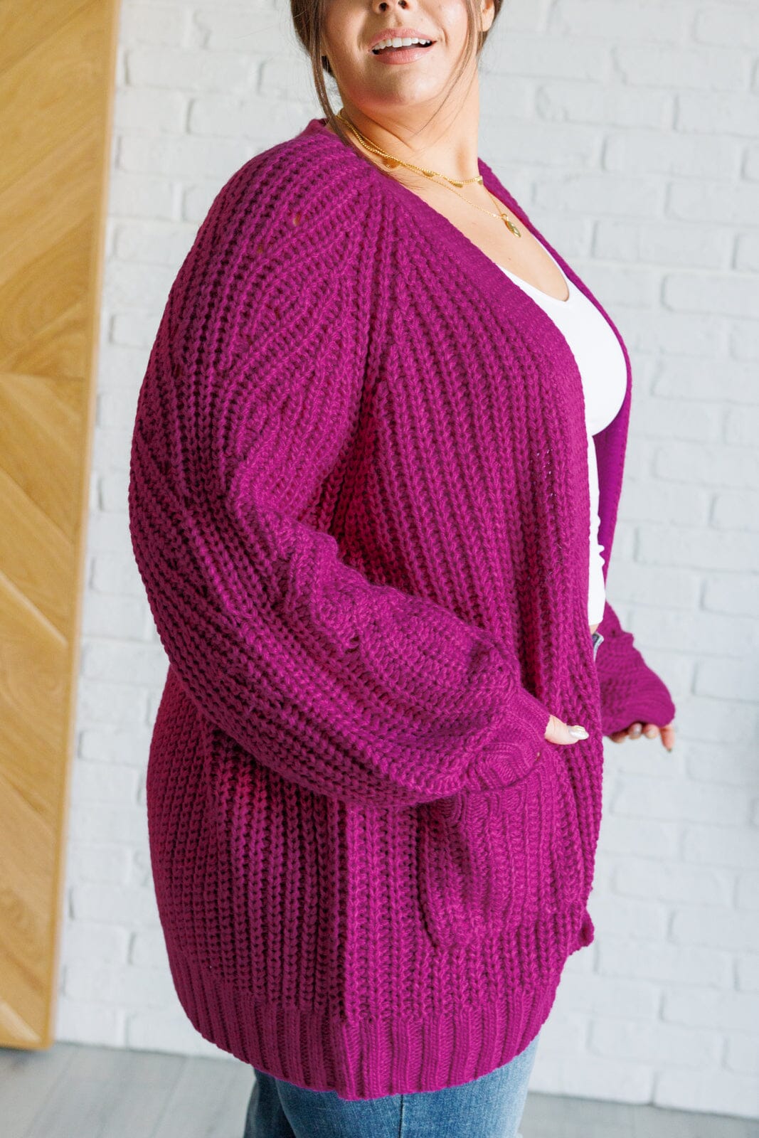 Maybe Monday Cardigan in Berry Layers Ave Shops 