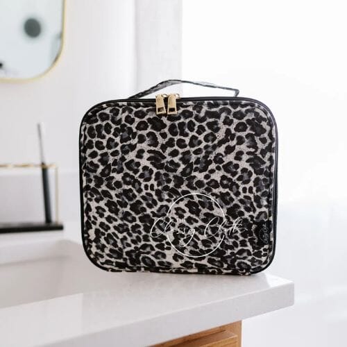 Mega Makeup Case - Black Leopard Rts makeup case The Classy Cloth 