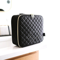 Mega Makeup Case Black Quilted makeup case The Classy Cloth 